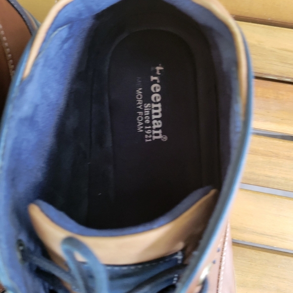 Brown Leather Chukka Boots with Blue Laces - Picture 10 of 11